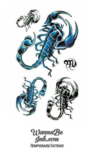Blue and Black Scorpions Best Temporary Tattoos