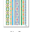 Load image into Gallery viewer, Blue And Gold Woven around Purple Flowers Band Design with Green Metallic Temporary Tattoos
