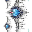 Load image into Gallery viewer, Blue and Red Jewels Chandelier Temporary Tattoo Under Breast For Women
