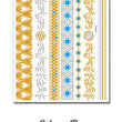 Load image into Gallery viewer, Blue and SIlver Geometric and Leaf Designs in Bracelet and Arm Bands Metallic Temporary Tattoos
