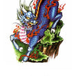 Load image into Gallery viewer, Blue Dragon with Red Flames Best Temporary Tattoos
