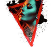 Load image into Gallery viewer, Blue Face Through Red Triangle Best Temporary Tattoos
