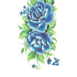 Load image into Gallery viewer, Blue Flower Blooms and Butterflies Flower Temporary Tattoos
