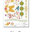 Load image into Gallery viewer, Blue Hummingbird and Gold Butterfly with Floral Patterns Metallic Temporary Tattoos
