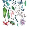 Load image into Gallery viewer, Blue Leaves Blossoms and Butterflies Best Temporary Tattoos
