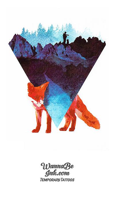 Blue Mountains and Red Fox Best Temporary Tattoos