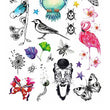Load image into Gallery viewer, Blue Owl Pink Flamingo and Animals Best Temporary Tattoos
