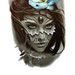 Load image into Gallery viewer, Blue Rose and Mysterious Woman in Floral Eye Cover Best Temporary Tattoos
