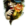 Load image into Gallery viewer, Blue Snake Woman and Yellow Lilly Best Temporary Tattoos

