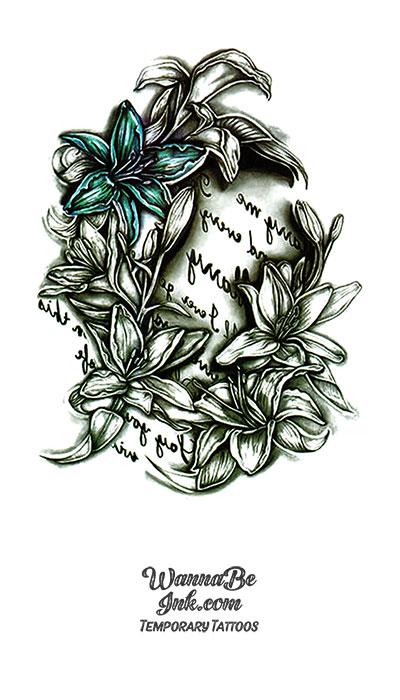 Blue Star Flower Sketch Best Temporary Tattoos