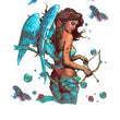 Load image into Gallery viewer, Blue Winged Cupid Woman With Butterflies Best Temporary tattoos
