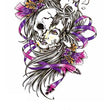 Load image into Gallery viewer, Broken Masquerade Face In Purple Ribbons Best temporary Tattoos
