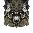 Load image into Gallery viewer, Brown Bear Face in Medallion Best Temporary Tattoos
