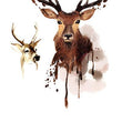 Load image into Gallery viewer, Brown Buck with Antelope Best Temporary Tattoos
