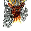 Load image into Gallery viewer, Brown Deer With Golden Antlers Best Temporary Tattoos
