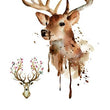Load image into Gallery viewer, Brown Deer With Nice Antlers and Smaller Deer Best Temporary Tattoos
