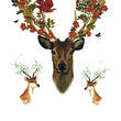 Load image into Gallery viewer, Brown Stag with Rose Crowned Antlers Best Temporary Tattoos
