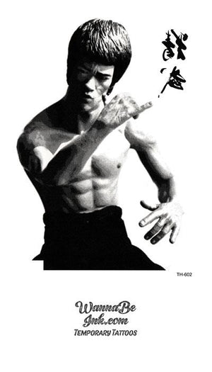 Bruce Lee In Fight Pose Best Temporary Tattoos