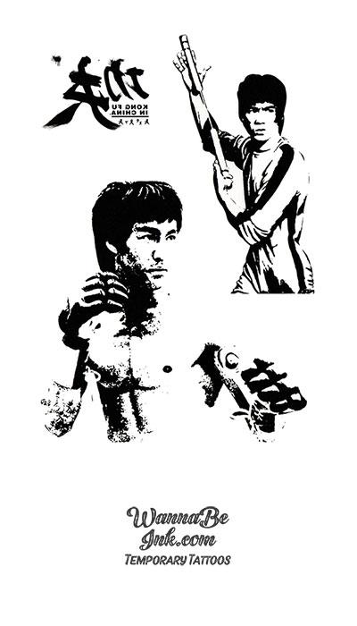 Bruce Lee Twice Best temporary Tattoos
