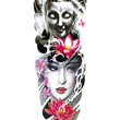 Load image into Gallery viewer, Buddha and Asian Woman with Lotus Flowers Temporary Sleeve Tattoos
