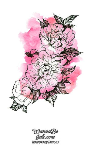 Carnations with Pink Water-color Best Temporary Tattoos