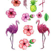 Load image into Gallery viewer, Cartoon Flamingos and Flowers Best Temporary Tattoos

