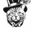 Load image into Gallery viewer, Cat in Top Hat Best Temporary Tattoos
