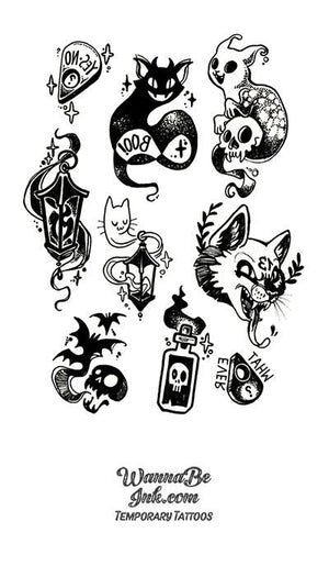 Cats Jackals and Skulls Best temporary Tattoos