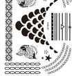 Load image into Gallery viewer, Circle Rope Butterfly Star Henna Style Black Temporary Tattoo Sheet

