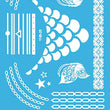 Load image into Gallery viewer, Circle Rope Butterfly Star Henna Style White Temporary Tattoo Sheet
