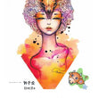 Load image into Gallery viewer, Colorful Afro Woman Wearing Longhorn Skull Best Temporary Tattoos
