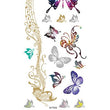 Load image into Gallery viewer, Colorful Butterflies with Golden Notes of Music Temporary Metallic Tattoos
