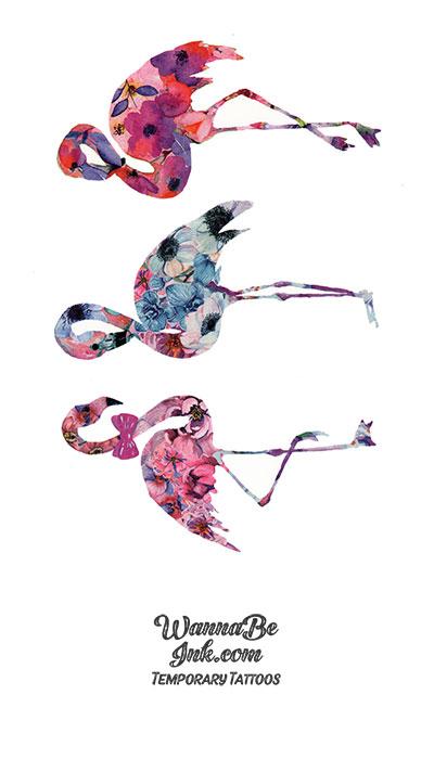 Colorful Flamingos 3 Best Temporary Tattoos