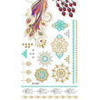 Load image into Gallery viewer, Colorful Peacocks with Mandalas of Turquoises and Gold Metallic Temporary Tattoos
