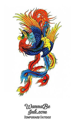Colorful Phoenix Best Temporary Tattoos