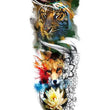 Load image into Gallery viewer, Colorful Tiger Fox Rose Geometric Pattern Mandala Temporary Sleeve Tattoos
