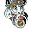 Load image into Gallery viewer, Colorfully Crowned Elephant With Brass Liahona Best Temporary Tattoos
