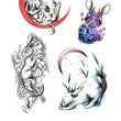 Load image into Gallery viewer, Devil Face Dagger in Heart Snake and Pipe Best Temporary Tattoos
