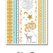 Load image into Gallery viewer, Crescent Moon Stars Tree and Baby Doe with Blue and Purple Highlights Metallic Temporary Tattoos
