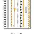Load image into Gallery viewer, Cross Inspired Design with Hearts in Bands of Gold Temporary Metallic Tattoos
