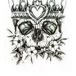 Load image into Gallery viewer, Crowned Skull Heart Diadem and Flowers Best Temporary Tattoos
