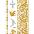 Load image into Gallery viewer, Cupid Griffon Sword and Crown in Gold Temporary Tattoos
