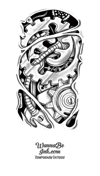 gear tattoo design Cyborg Gears Best Temporary Tattoos