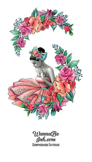 Dancer Wrapped In Blossoms Best temporary tattoos