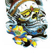 Load image into Gallery viewer, Decorative Asian Skull with Golden Yellow Eyes Best Temporary Tattoos
