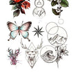 Load image into Gallery viewer, Deer Butterfly and Blossoms Best Temporary tattoos
