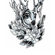 Load image into Gallery viewer, Deer Wearing Jewels In Flowers Best Temporary Tattoos
