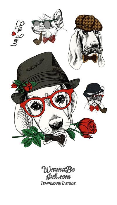 Dogs In Hats Best Temporary Tattoos