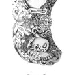 Load image into Gallery viewer, Double Buddha Shrine and Flowers Black and White Full Chest Tattoo
