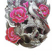 Load image into Gallery viewer, Dove On Gray Skulls and Pink Roses Best Temporary Tattoos
